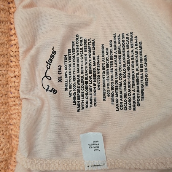 ART CLASS Girls XL 14 Colorful Striped Crochet Hoodie and Shorts Set Pastel - Picture 2 of 3